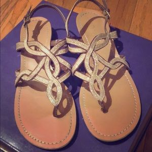 Gold glittery sandals